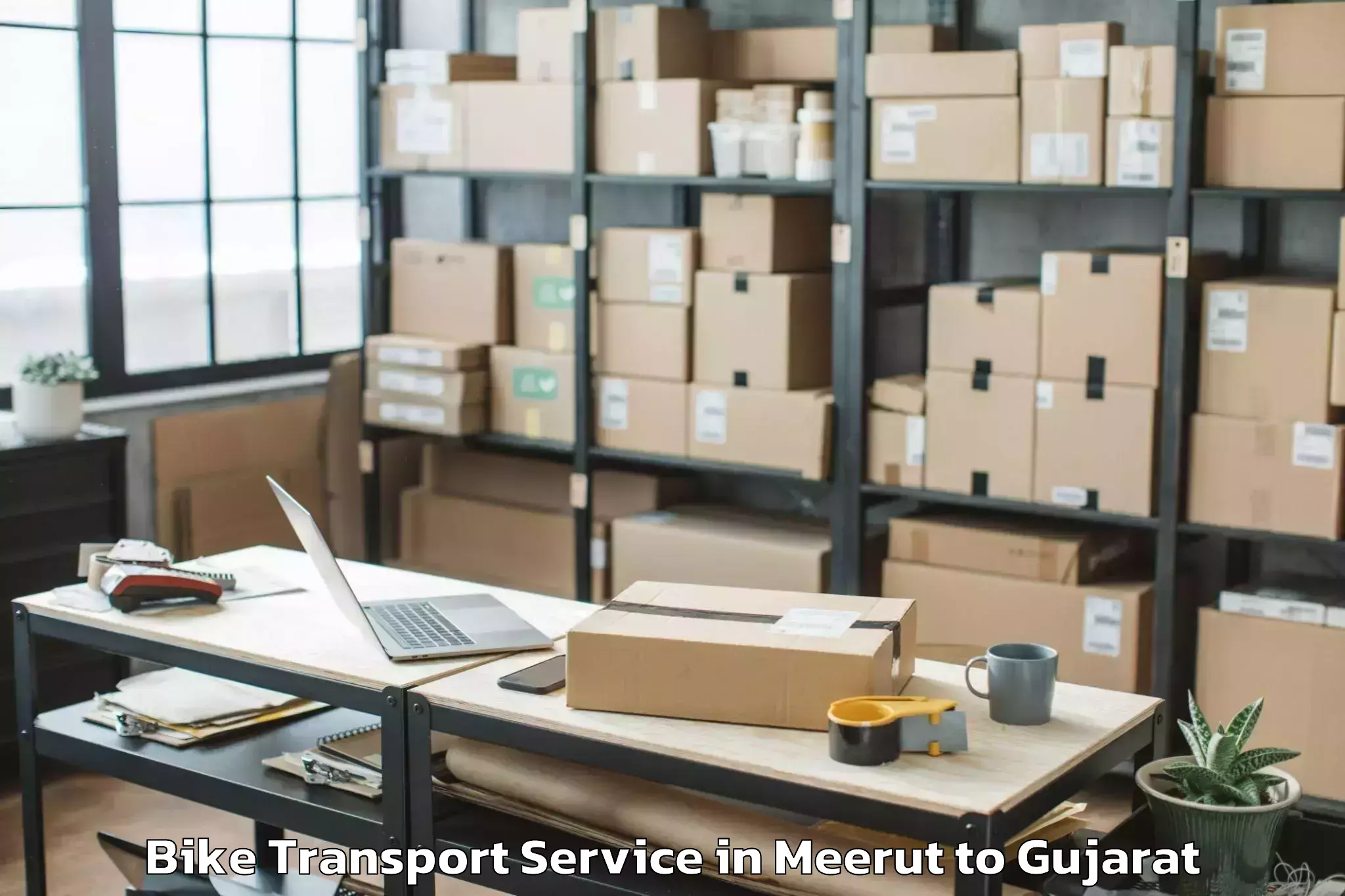 Quality Meerut to Bhavnagar Airport Bhu Bike Transport